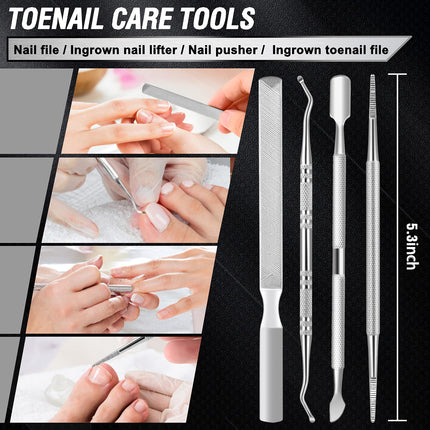 Toenail Clippers for Seniors Thick Toenails, Heavy Duty Toe Nail Clippers Adult Thick Nails Long Handle, Large Toenail Clippers for Thick Nails 7Pcs