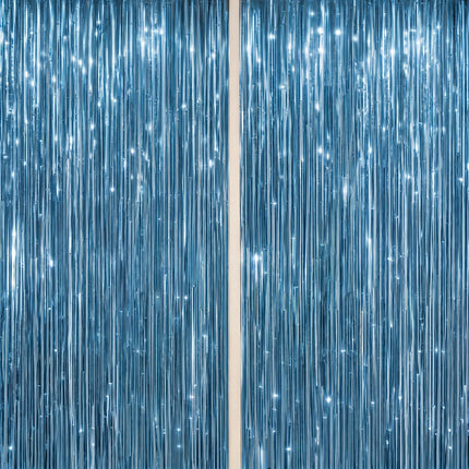 2 Pack Foil Fringe Backdrop - Red&Black Shiny Tinsel Curtains for Party Decoration/Photo Booth Props - 3.3x6.6 FT Metallic Foil Backdrop for Birthday, Wedding, Graduation, Christmas.