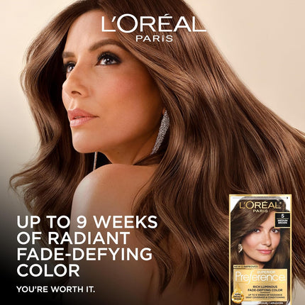 L'Oreal Paris Superior Preference Luminous Fade-Defying Permanent Hair Color, Hair Dye For Up to 9 Weeks of Radiance, Ultimate Black 1, 1 Hair Dye Kit