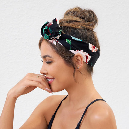 Extra Long Wide Vintage Style Handmade Cotton Wired Headband, Dolly Bow, Hair Wrap, Hair Accessory for Pixie Cut, XL - 40 1/2'' * 3 1/2'' Inches, L - 37 1/2'' * 2 1/2'' Inches (Dark Camilia, L)