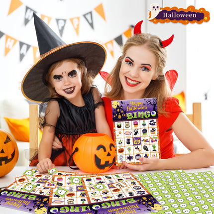 Halloween Games - Halloween Bingo for Kids | Halloween Party Favors - 24 Players Halloween Toys Gifts Party Supplies | Halloween Crafts Accessories Activities for Family