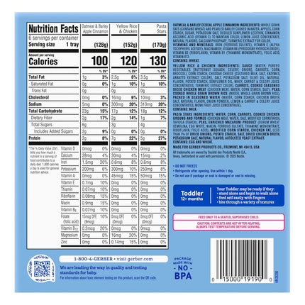 Gerber Toddler Food Variety 6 Pack, All Day Favorites, Breakfast, Lunch & Dinner
