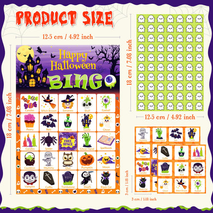 Halloween Games - Halloween Bingo for Kids | Halloween Party Favors - 24 Players Halloween Toys Gifts Party Supplies | Halloween Crafts Accessories Activities for Family