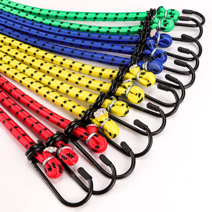 12 Pack Bungee Cords with Hooks,Heavy Duty Outdoor Elastic Straps