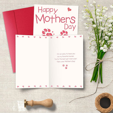 Funny Mother’s Day Card Gift for Pet Mom from Dog, Lovely Dog Mom Mothers Day Card Gift for Women Who Love Dogs