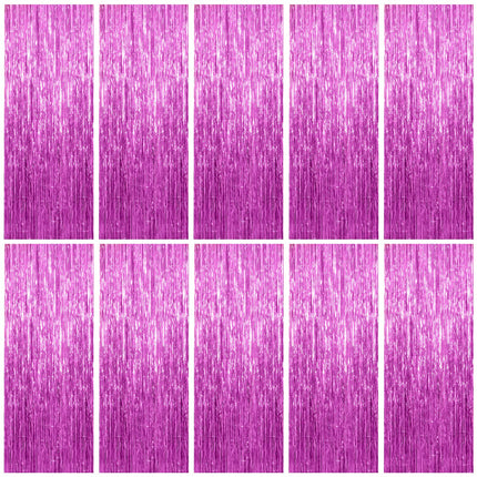 2 Pack Silver Foil Curtain Party Streamers Metallic Tinsel Foil Fringe Photo Booth Backdrop for Birthday Wedding Engagement Baby Shower Bachelorette Christmas Holiday Celebration Party Decorations