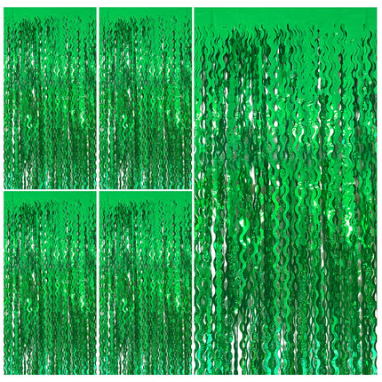 Tinsel Foil Fringe Curtains Wavy Backdrop for Parties Sparkle Metallic Wavy Foil Fringe Backdrop Curtain for Party Decorations Photo Booth Props for Birthday Graduation Wedding