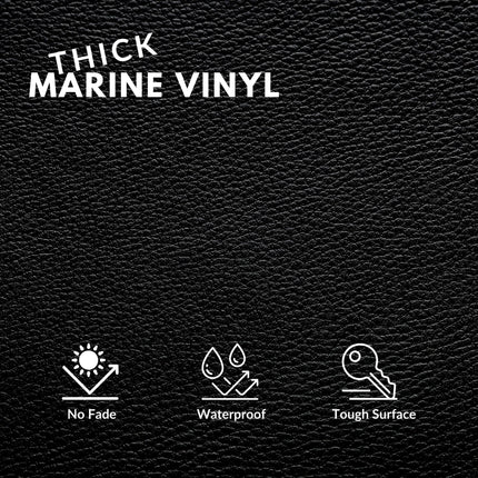 Tela de vinilo marino, tapicería de cuero sintético, exterior para bote y automotriz, DIY y manualidades pleather - corte individual de 1 yarda 36"x54" (negro)
