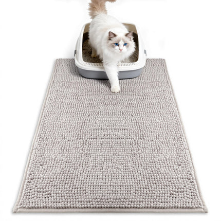 Soft Chenille Cat Litter Box Mat, Ultra Absorbent, 36'' x 30''