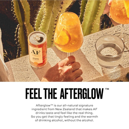 AF Drinks Non-Alcoholic Apero Spritz | Alcohol Alternative Sparkling Cocktails with AFTERGLOW Botanical Warmth | Gluten-Free, Low-Calorie | 8.4 oz Cans (12-Pack)
