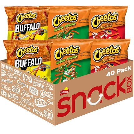 Cheese Flavored Snacks, Cheesy & Spicy Favorites with Crunchy, Buffalo, and Cheddar Jalapeno Variety Pack, 1 Ounce (Pack of 40)
