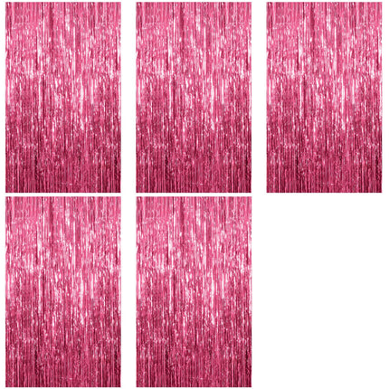 2 Pack Silver Foil Curtain Party Streamers Metallic Tinsel Foil Fringe Photo Booth Backdrop for Birthday Wedding Engagement Baby Shower Bachelorette Christmas Holiday Celebration Party Decorations