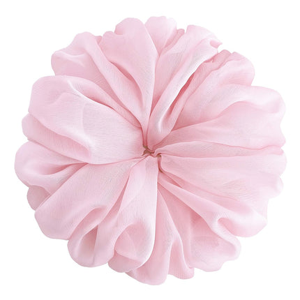 38 Colors Available, Big Scrunchies for Hair, Soft Cheer Chiffon large Ponytail Holder, Cute Birthday Gift for Women Girl Teen, Holiday Accessory (Baby Pink)