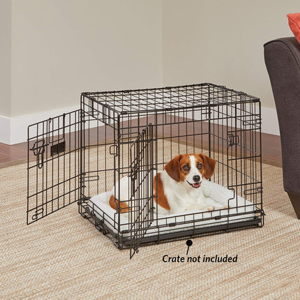 Cama para perros - cojín de soporte de vellón blanco, ultrasuave y lavable a máquina, compatible con jaulas y transportadoras de 24-Inch, para perros de raza pequeña