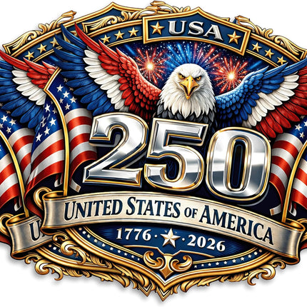 2 Pack 250 Year Anniversary USA Magnet - for Truck Car SUV Refrigerator Locker Toolbox Gift - Semiquincentennial - USAMAG0010