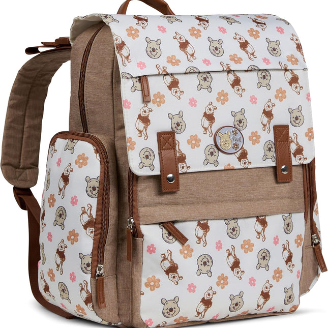 16-Inch Diaper Bag Backpack with Changing Pad and Insulated Bottle Holders