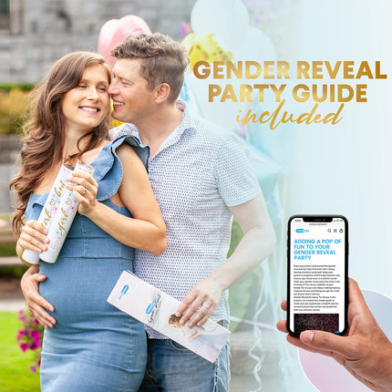 Gender Reveal Confetti Cannon, Biodegradable Blue Powder, 2 Pack