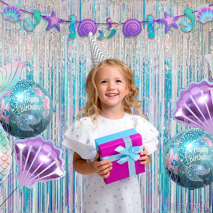 Iridescent Party Streamers Backdrop 3.2ft x 6.5ft 2 PCS