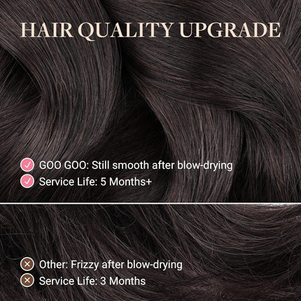 GOO GOO Tape in Hair Extensions Human Hair, 2 Dark Brown, 20inch 50g 20pcs, Skin Weft Seamless Invisible, Silky Straight with Thick Ends, Remy Human Hair