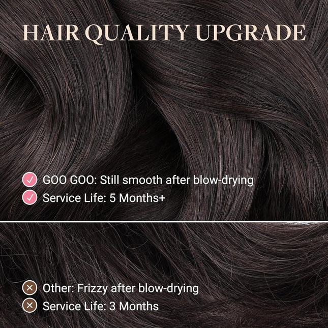 Tape-In Human Hair Extensions, Dark Brown, 20 Inch, 50g, 20 Pieces