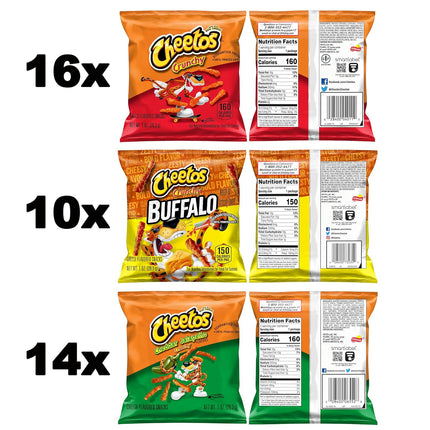 Cheese Flavored Snacks, Cheesy & Spicy Favorites with Crunchy, Buffalo, and Cheddar Jalapeno Variety Pack, 1 Ounce (Pack of 40)