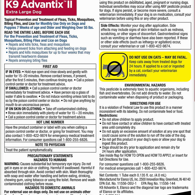 XL Dog Vet-Recommended Flea, Tick & Mosquito Treatment & Prevention | Dogs Over 55 lbs. | 1-Mo Supply