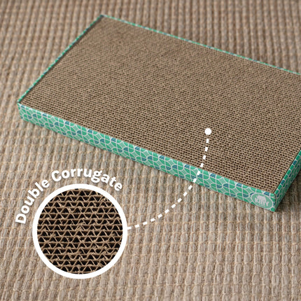XL 3-Pack Cat Scratcher Pads – Durable Corrugated Cardboard Scratch Pads – Double-Sided for Longer Use, Cat Claw Maintenance & Furniture Protection, Cat Scratching - 10" x 18"