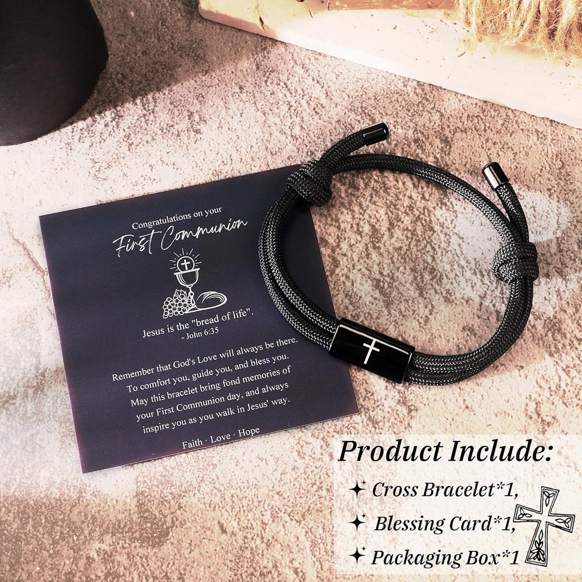 First Communion Gifts for Girls Boys, Cute Cross Bracelet as 1st Communion Favors Holy Religious Jewelry - photo 5