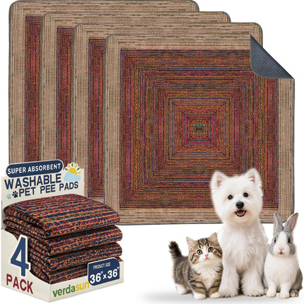 Tapetes lavables para orina de perros, tapetes reutilizables para entrenamiento de cachorros, tapetes y mat ultraabsorbentes gruesos impermeables a prueba de fugas antideslizantes para jaula, corralito, piso, crianza y entrenamiento, 2 pack 18"x24"