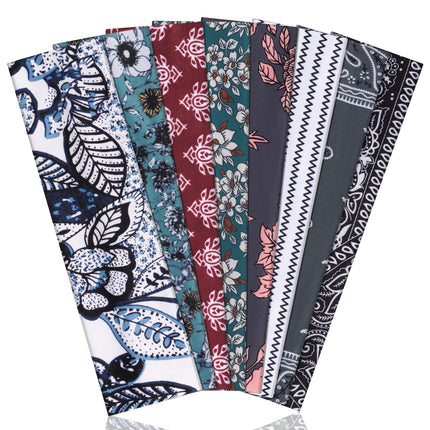 Diademas para mujer, 8pcs bandas de tela de algodón suave elásticas antideslizantes para deporte, entrenamiento, yoga y running