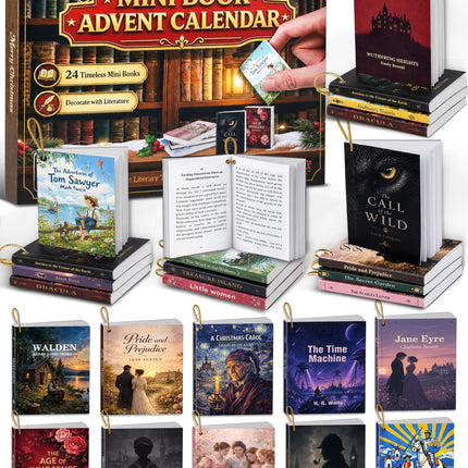 Mini Book Advent Calendar 2026 for Book Lovers, Christmas Tree Decor Books