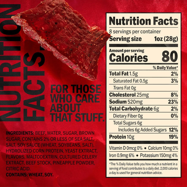 Beef Jerky Half Pounder - Original - Made with 100% Real Beef
