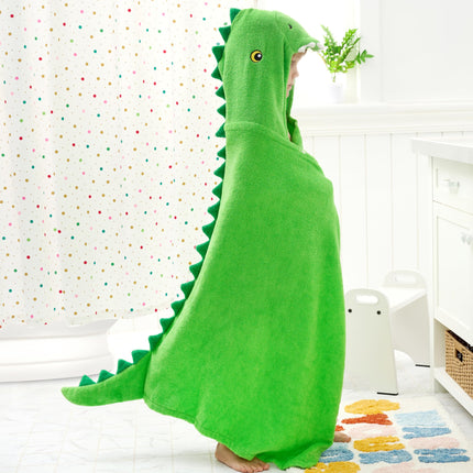 Dinosaur Hooded Towel for Kids Soft 100% Cotton Bath Beach Towel 30" x 50" for Kids 3-8 Years Toddler Pool Poncho with Hood Absorbent Swim Wrap for Boys Girls