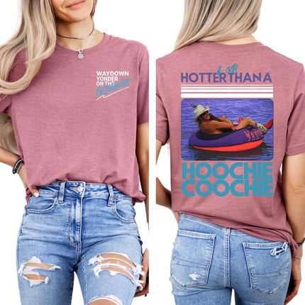 Hotter Than A Hoochie Coochie T-Shirt, Country Music Shirt, 90s Southern Song Lyric Tee, Funny Summer Country Concert Shirt