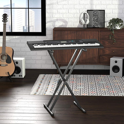 Amazon Basics Sturdy Keyboard and Piano Stand, Heavy-Duty Adjustable Height, X-Shape Design, Durable, Black, 27.5 to 38.2 inches