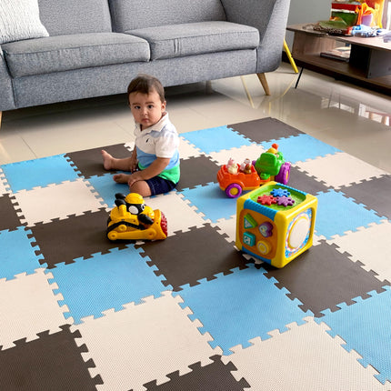 Baby Play Mat, Soft Foam Floor Tiles for Kids. Adjustable Interlocking Foam Tiles, Fits with 74x74 Playpen Baby mat for Crawling & Development, Playmat for Babies 6-12 Months