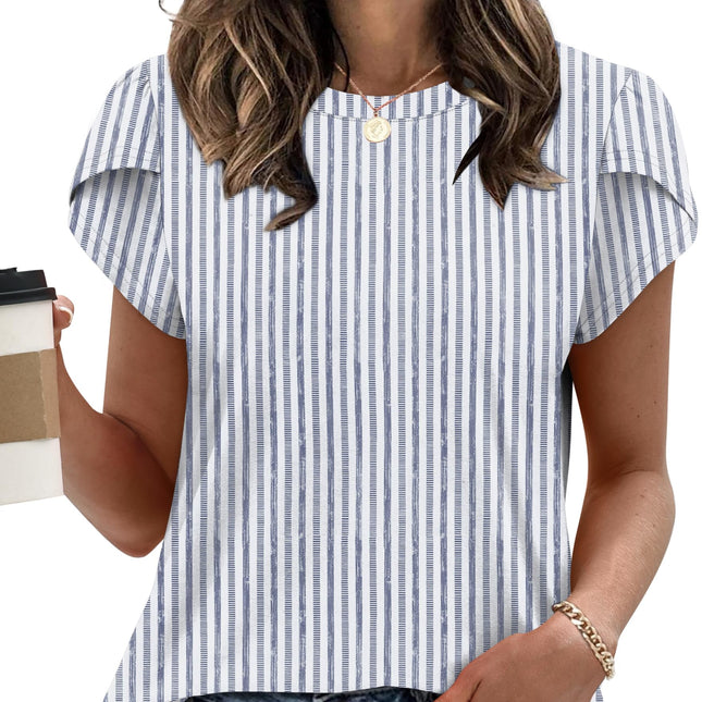 Womens Summer Tops Dressy Casual Blouses Short Sleeve Shirts for Women Business Casual Beach Vacation Outfits