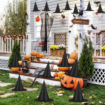 12 PCS Witch Hats, Thickened Hanging Witches Hats Halloween Decor