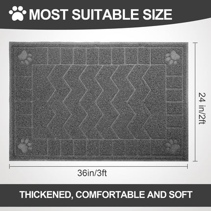 Cat Litter Box Mat, 35" x 24" Large Waterproof Litter Trapping Mat