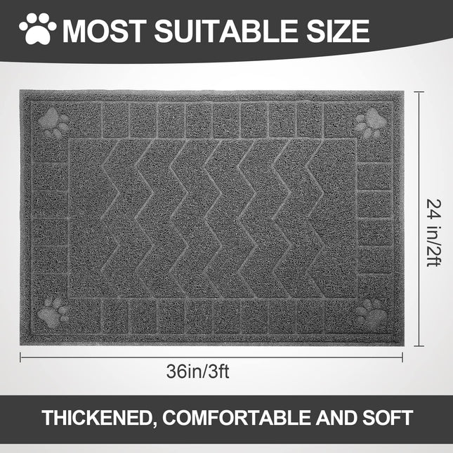 Cat Litter Box Mat, 35" x 24" Large Waterproof Litter Trapping Mat
