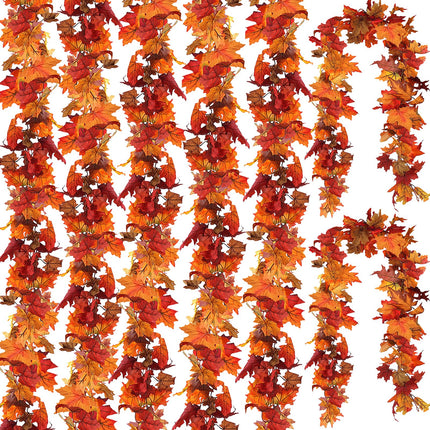 7 Pack Fall Leaf Garland, Total 41.3Ft Artificial Fall Vines Autumn Garland Fall Maple Leaves Thanksgiving Decor for Home Wedding Fireplace Christmas