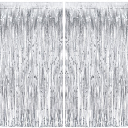Iridescent Party Streamers Backdrop 3.2ft x 6.5ft 2 PCS