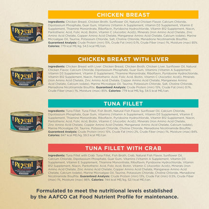Reveal Entrées Natural Wet Cat Food, Grain-Free with Added Vitamins & Minerals, Carrageenan-Free and High Protein, Chicken Variety Selection in Broth (12 x 2.47 oz cans)