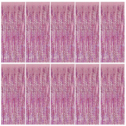Tinsel Foil Fringe Curtains Wavy Backdrop for Parties Sparkle Metallic Wavy Foil Fringe Backdrop Curtain for Party Decorations Photo Booth Props for Birthday Graduation Wedding