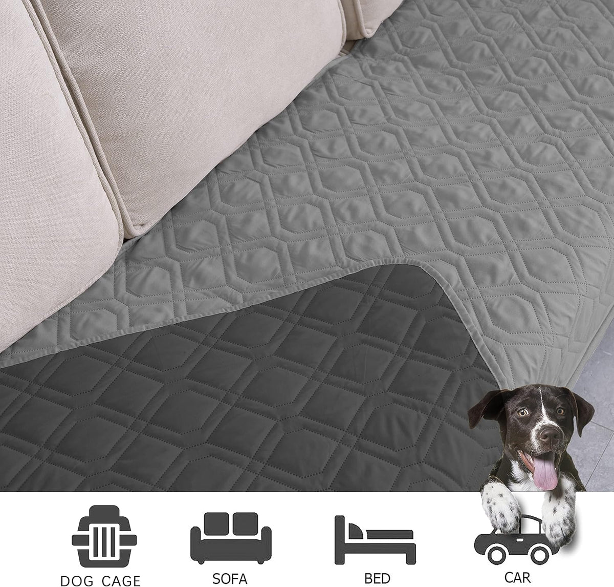 Waterproof Reversible Dog Bed Cover and Pet Blanket for Furniture - photo 3