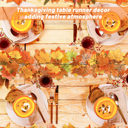 2Pack 11.8FT Fall Garland for Mantle Indoor Outdoor Thanksgiving Decor