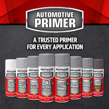 Rust-Oleum 260510-2PK Automotive 2-in-1 Filler & Sandable Primer Spray, 12 oz, Gray, 2 Pack