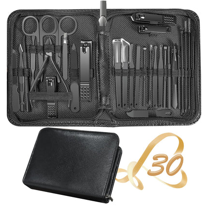 Manicure Set 30 in 1 Nail Clipper set, nail clippers, fingernail & toenail clippers, Manicure Tools, pedicure tools, Suitable for Travel Manicure Kit, Nail Set Kit With Everything