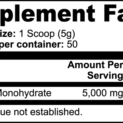 USA CALI Creatine Monohydrate 250g muscle energy power support powder scoop