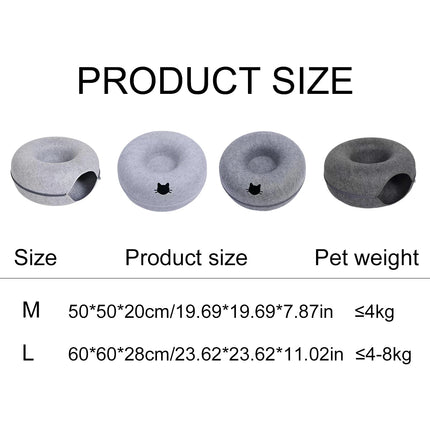 Felt Donut Cat Tunnel Bed - photo 9